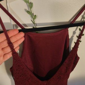 Lulus Ephemeral Allure Burgundy Lace Maxi Dress